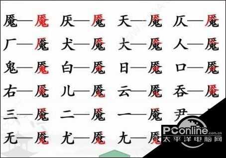 汉字找茬王魇找出20个字通关攻略【详解】