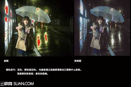 photoshop将雨夜下弱光环境人像后期处理成日系电影效果